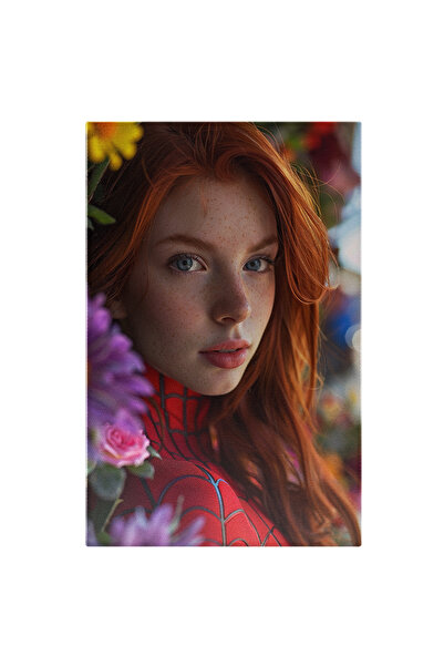 StoryGift Romania Tablou Canvas: Femeia Superman Ascunsa Dupa Un Perete De Fl...