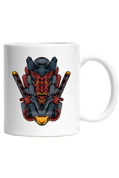 StoryGift Romania Cana Cu Demon, Robot, Mecha, Sabii, Coarne, Cyberpunk, Multicolor 330 Ml, Cerami, Cu ,stg