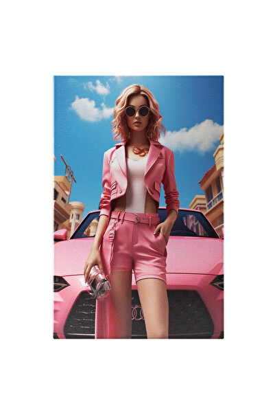 StoryGift Romania Canvas Painting 100 x 70CM The City in Pink Tones and Fashi...