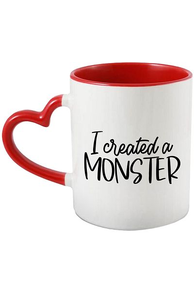 StoryGift Romania Mug for those who realize they have created a monster with Red Heart Handle, With Ma,STG.