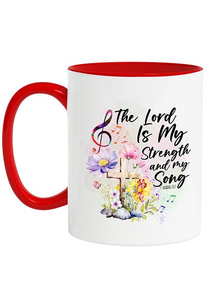 StoryGift Romania Mug with the message "The Lord is my strength and my song - Exodus 15:2", religion, il, Cu, STG