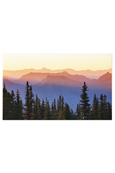 StoryGift Romania Tablou Canvas: Apus De Soare In Peisajul Muntilor - Un Spec...