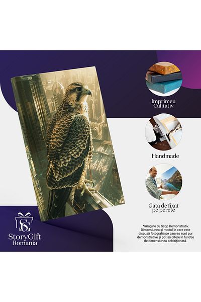 StoryGift Romania Canvas Painting 40 x 25CM Bird of prey waiting to hunt in an unsuitable environment-,STG.