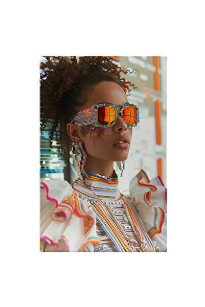 StoryGift Romania Tablou Canvas: Tabou Femeie Cu Tatuaj Pe Fata Acoperit De O...