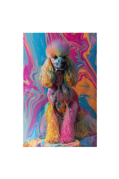 StoryGift Romania Tablou Canvas: Un Poodle Plin De Viață Și Culoare - Explozi...