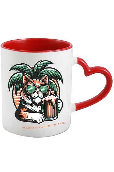 StoryGift Romania Cat mug 6 months vacation twice a year, animal lovers, 330ml, Ce, Cu, STG.