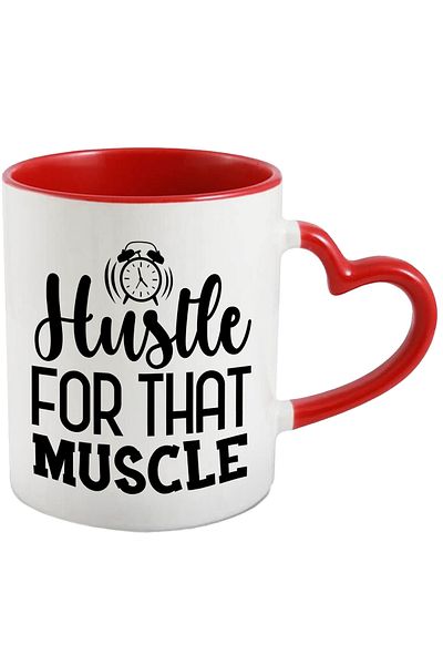 StoryGift Romania Mug with the message "Hustle for that muscle" - work for that muscle efo sport, With ,STG.