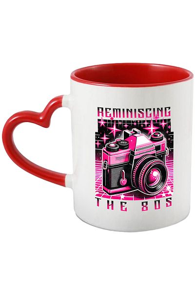 StoryGift Romania Mug With Message "reminiscing The 80's", Illustration, Retro Style, Old, Machine, With, stg