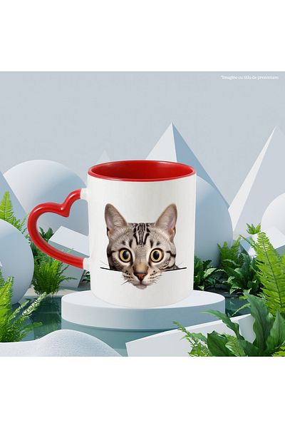 StoryGift Romania Mug With A Kitten Looking Surprised | Illustration | Amazed | For Lover, With ,stg