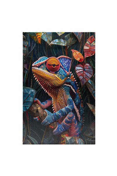 StoryGift Romania Tablou Canvas: Frumosul Cameleon Care S-a Camuflat Langa Pl...