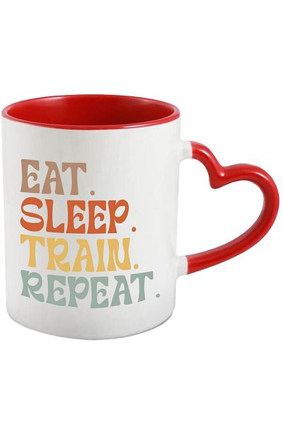 StoryGift Romania Mug with the text "Eat. Sleep. Train. Repeat." - eat sleep travel by train, With ,STG.