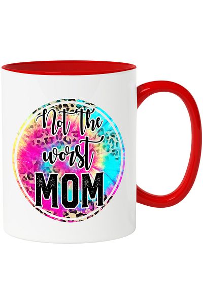 StoryGift Romania Mug with the message "Not the worst Mom", not the worst mom, illustration, , With ,STG.