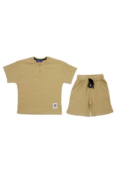 Atabay Kids Atabay 216-05-25 Men's Suit with Pocket Shorts, Collar Buttoned, Wrap Fabric, 5/12 Years