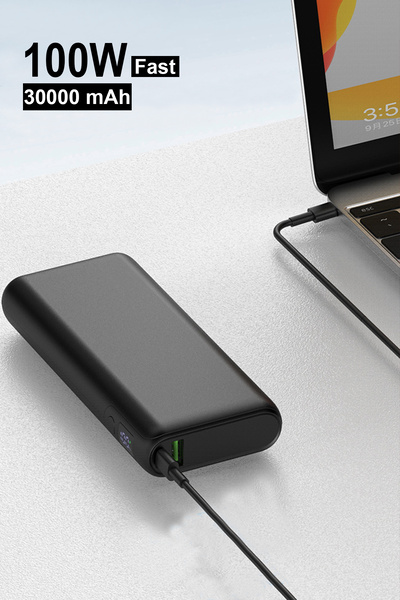 The Wlue 30000 Mah 100w Pd Hızlı Şarj Powerbank / 2 Adet Type-c Port / 1 Adet...