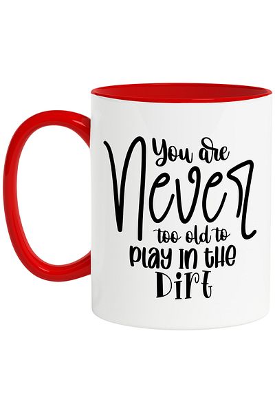StoryGift Romania Mug with a message that encourages you to play in the mud/dirt even if you have a, With,STG.