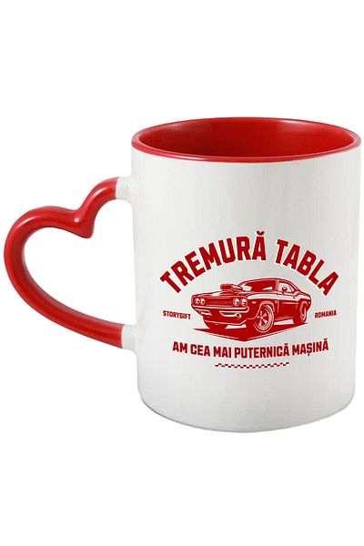 StoryGift Romania Mug shaking blackboard tuned car illegal racing, 330ml, Ceramic with Heart Handle R, With, STG.