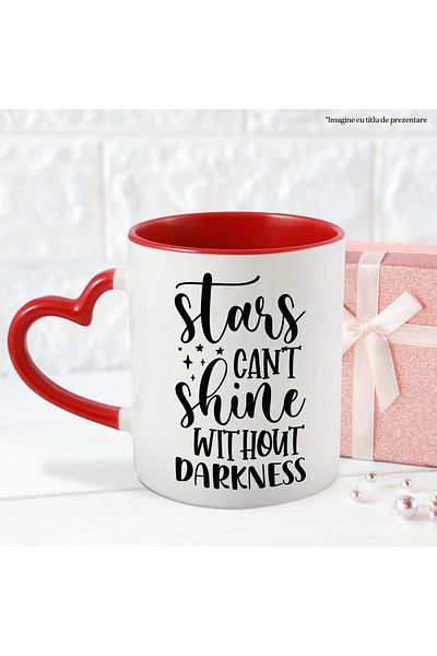 StoryGift Romania Mug with motivational message "Stars cannot shine without darkness" - don't give up, With ,STG.