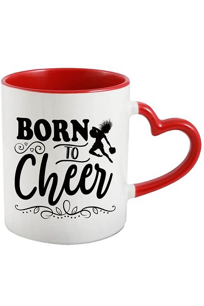 StoryGift Romania Cheerleading mug with the text "Born to cheer" - born to encourage with Ma, Cu, STG.