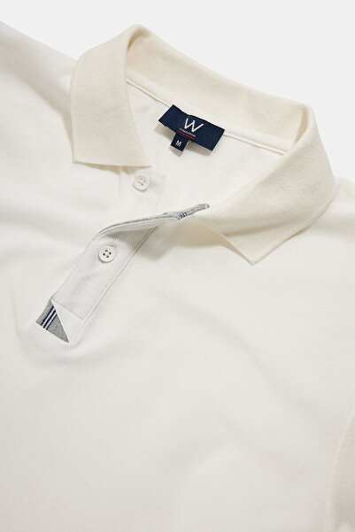 W Collection EKRU POLO YAKA UZUN KOLLU SWEATSHIRT