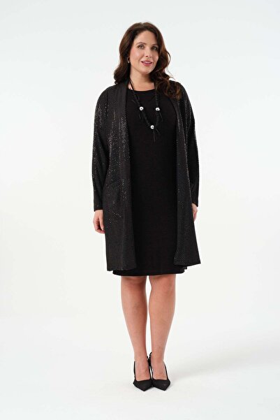 Gemko طقم فستان كارديجان لامع - فضي