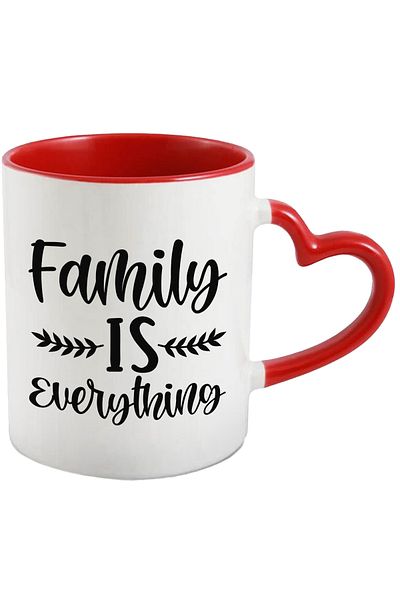 StoryGift Romania Mug for those who believe that family is everything with Red Heart Handle, With M,STG.