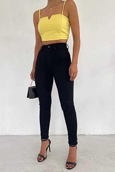 FashionForYou Γυναικείο τζιν Peyoa, στενό, ψηλόμεσο, ελαστικό, 26