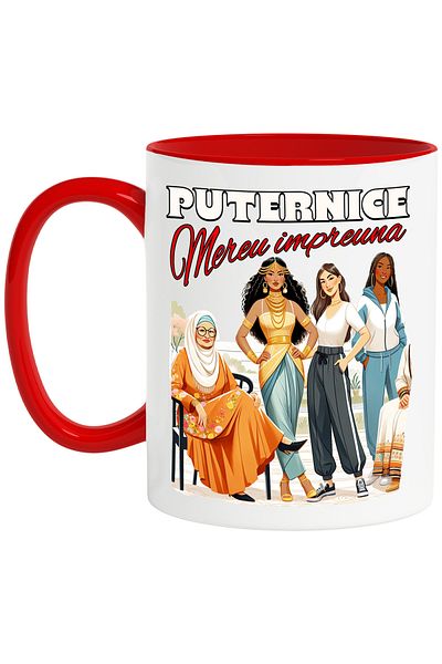 StoryGift Romania Portrait Mug Women Always Strong Together Inspirational, 330ml, Ceramic with Ma, Cu, STG.