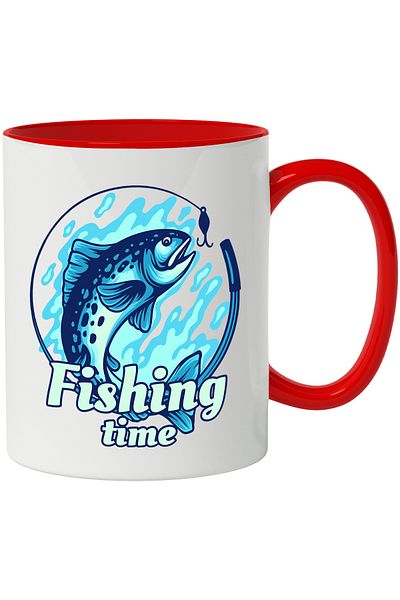 StoryGift Romania Mug With Message In English Fishing Time, Fish, Fishing, Water, Multicolor 330 ml, C, Cu, STG.