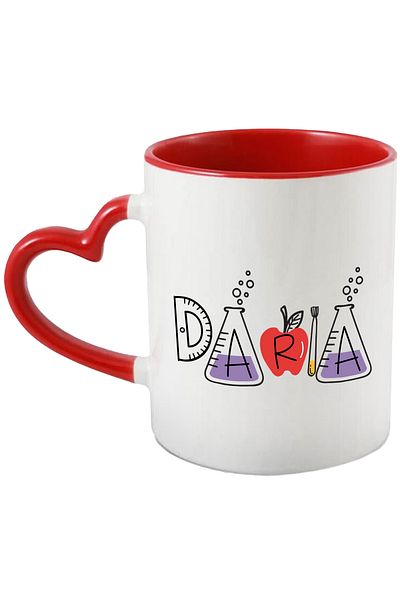 StoryGift Romania Mug With Name Daria, School, Chemistry, Materials, Algebra, Geometry, 330ml, Ceramics, With, STG.