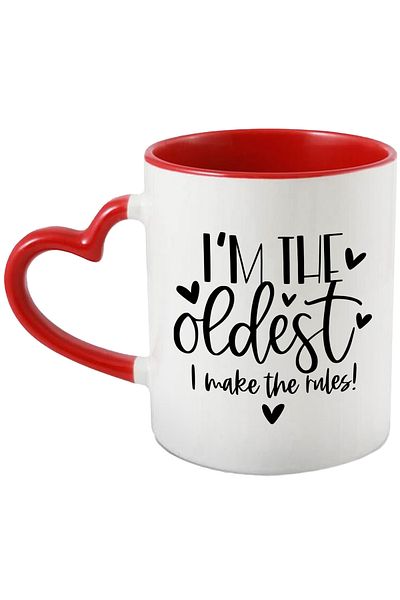 StoryGift Romania Heart Mug For Those Who Are Old And Make The Rules With Handle I, With ,stg