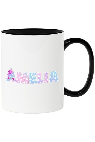 StoryGift Romania Mug With Name Amelia, Unicorn, Princess, Fairytale, Cute, 330ml, Ceramic with , With ,STG .