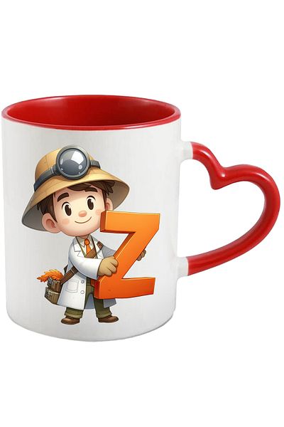 StoryGift Romania Mug with a geologist holding the letter "Z" | discoveries | school | learn | alphabet, With ,STG.