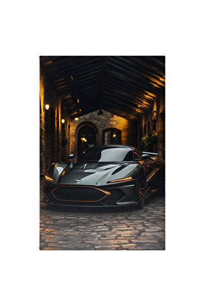 StoryGift Romania Tablou Canvas: Masina De Lux Aston Martin Pe O Alee Ingusta...