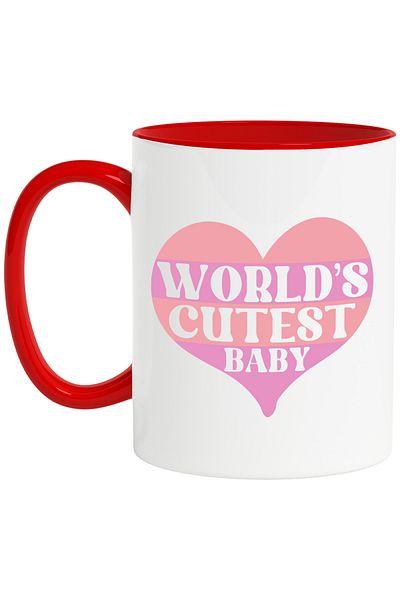 StoryGift Romania Mug with heart and the text "World's cutest baby" - the cutest baby in the world, With,STG.