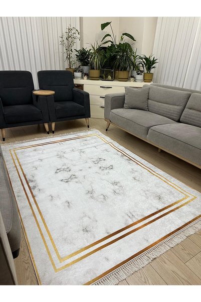 MODKLAS Kaymaz Taban Yıkanabilir Dijital Baskı Dekoratif Halı - 4m =160x230 c...