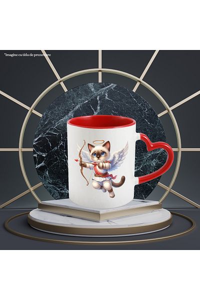 StoryGift Romania Mug with a kitty Cupid, illustration, wings, archery, Valentine's Day, , With ,STG .