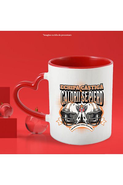 StoryGift Romania Team wins, calories are lost mug, American football, 330ml, Ceramic with Handle, With, STG.
