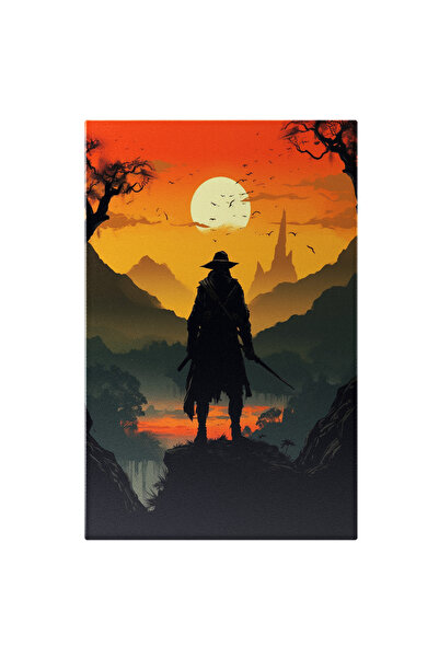 StoryGift Romania Tablou Canvas: Ilustratie Cu Un Razboinic - Padure Calatore...