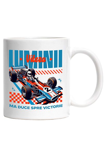 StoryGift Romania Cana Viteza Luminii Ma Duce Catre Victorie Masina Curse Formula 1, 330ml, Cerami, Cu ,stg