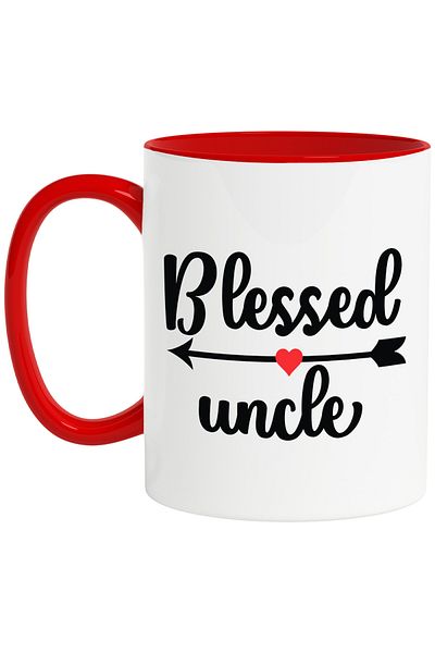 StoryGift Romania Heart mug for an uncle blessed with good grandchildren and good relatives with, With, STG.