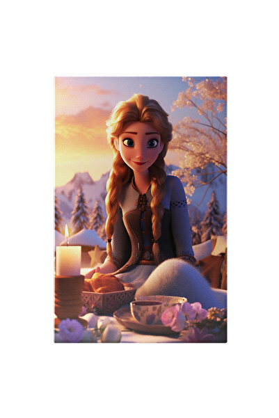 StoryGift Romania Tablou Canvas: Snow Princess Asezata Cu Familia La Picnic L...