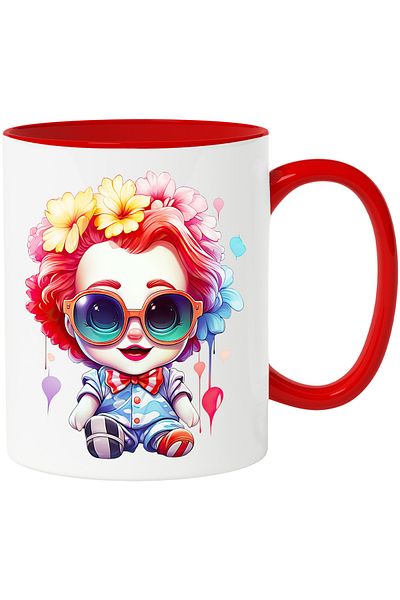 StoryGift Romania Mug with a clown boy | cheerful | joker | comic | funny | illustration | circus |, With ,STG.