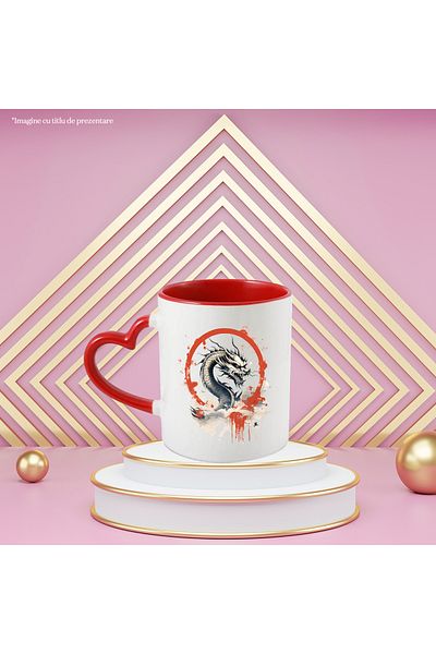 StoryGift Romania Mug with an angry dragon, illustration, Chinese year, year of the dragon, abstract, c, With ,STG .