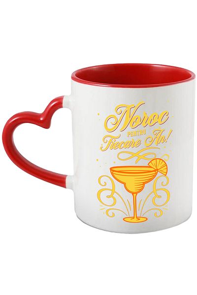 StoryGift Romania Good luck mug for every year! champagne glass drink, 330ml, Ceramic with Handle I, With,STG.