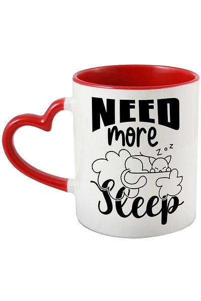 StoryGift Romania Mug with a sleeping kitten with the message "Need more sleep" - I need more sleep, With ,STG.