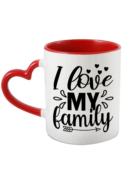 StoryGift Romania Mug with the message in English "I love my family" - I love my family, my dear, With,STG.