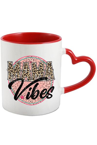 StoryGift Romania Mug with the message "Mama Vibes", illustration, mother, feelings, emotions, sentiments, star, With, STG.