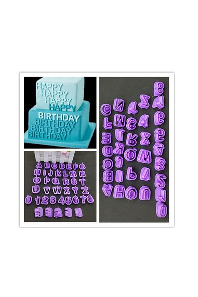 BV Alphabet and numbers cutter set, large capital letters, 40 pieces, confectionery and pastry, 289COF