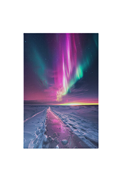 StoryGift Romania Tablou Canvas: Peisaj Glaciar Cu Ocean Înghețat Și Umbre De Culori Roz, Albastre Pe Cer- Natur