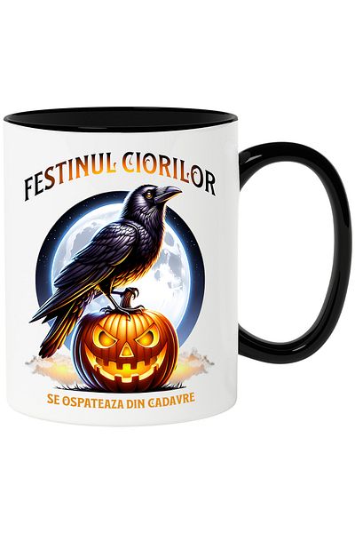 StoryGift Romania The crows feast on corpses mug H4ALLowen, 330ml, Ceramic with Ma, Cu, STG.